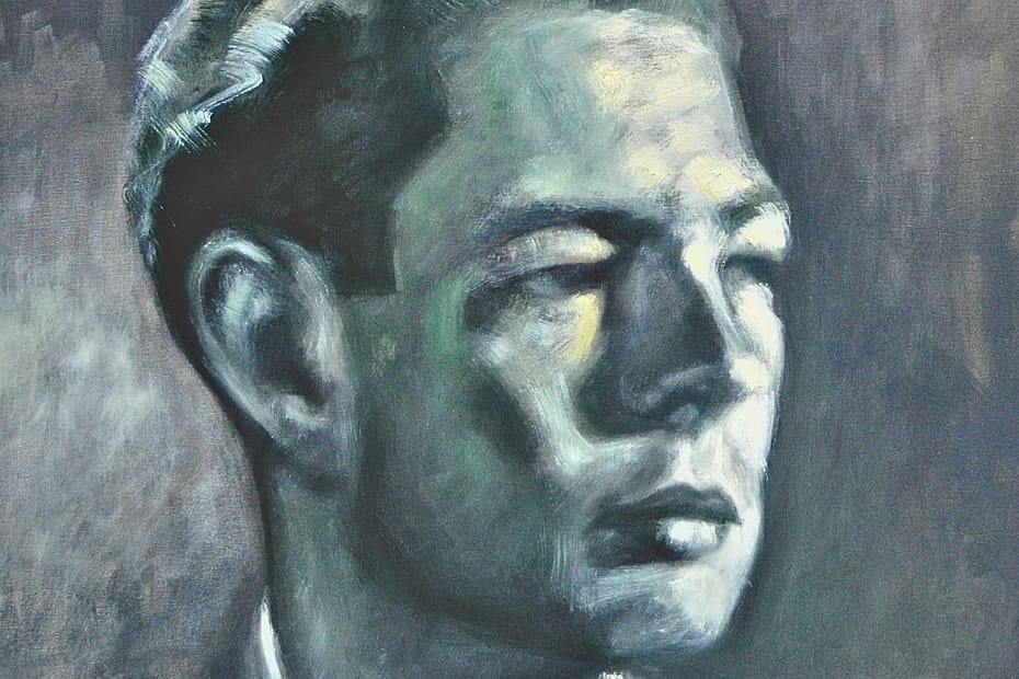 Oil on canvas painting featuring king Mihai of Romania