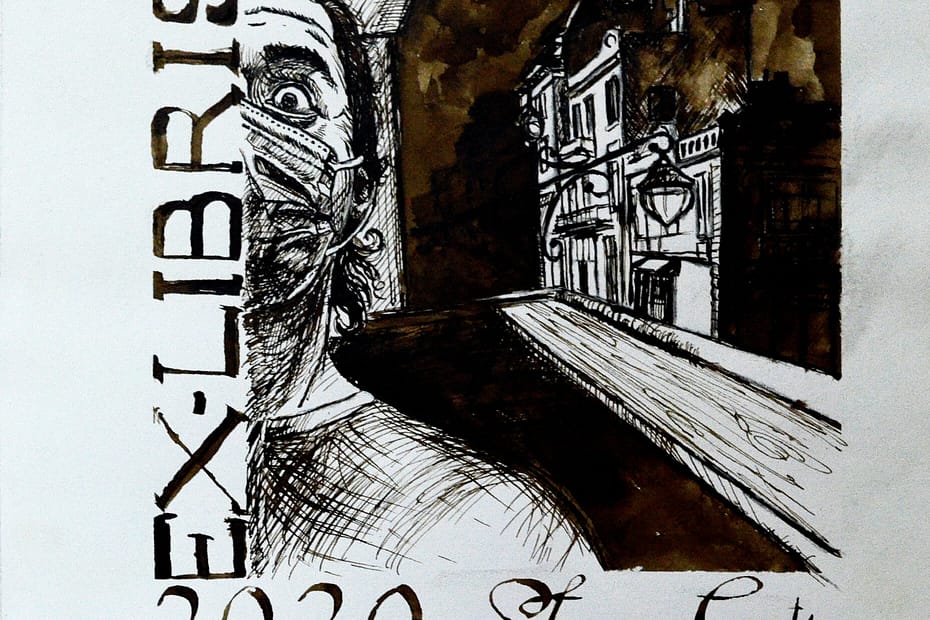 Exlibris graphic illustration